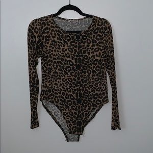 Leopard print body suit
